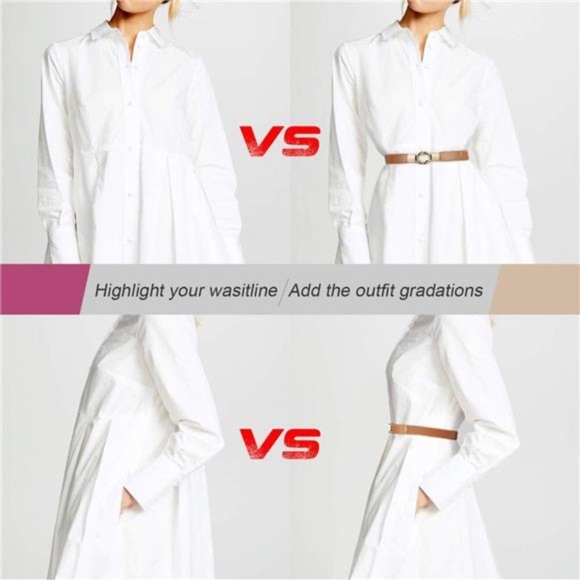 Women Skinny Belt for Dresses Retro Stretch Ladies Waist Belt Plus Size Set of 4 - Picture 4 of 7